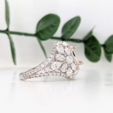 Celeste Collection | Bold Statement Ring Semi Mount w Pear & Round Diamond Accents