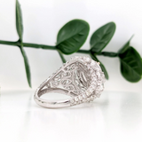 Celeste Collection | Bold Statement Ring Semi Mount w Pear & Round Diamond Accents