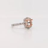 Luna Collection | Double Halo w Baguette & Round Diamonds Ring Setting