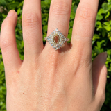 Sunburst Ring Setting w Double Halo Baguette & Round Diamonds