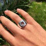 Wide Ring Semi Mount in 14K Solid Gold w Natural Diamond Halo | Oval Cut