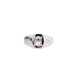 Men's Gemstone Ring Semi Mount in 14K Gold with Diamond Accents | Oval Cut