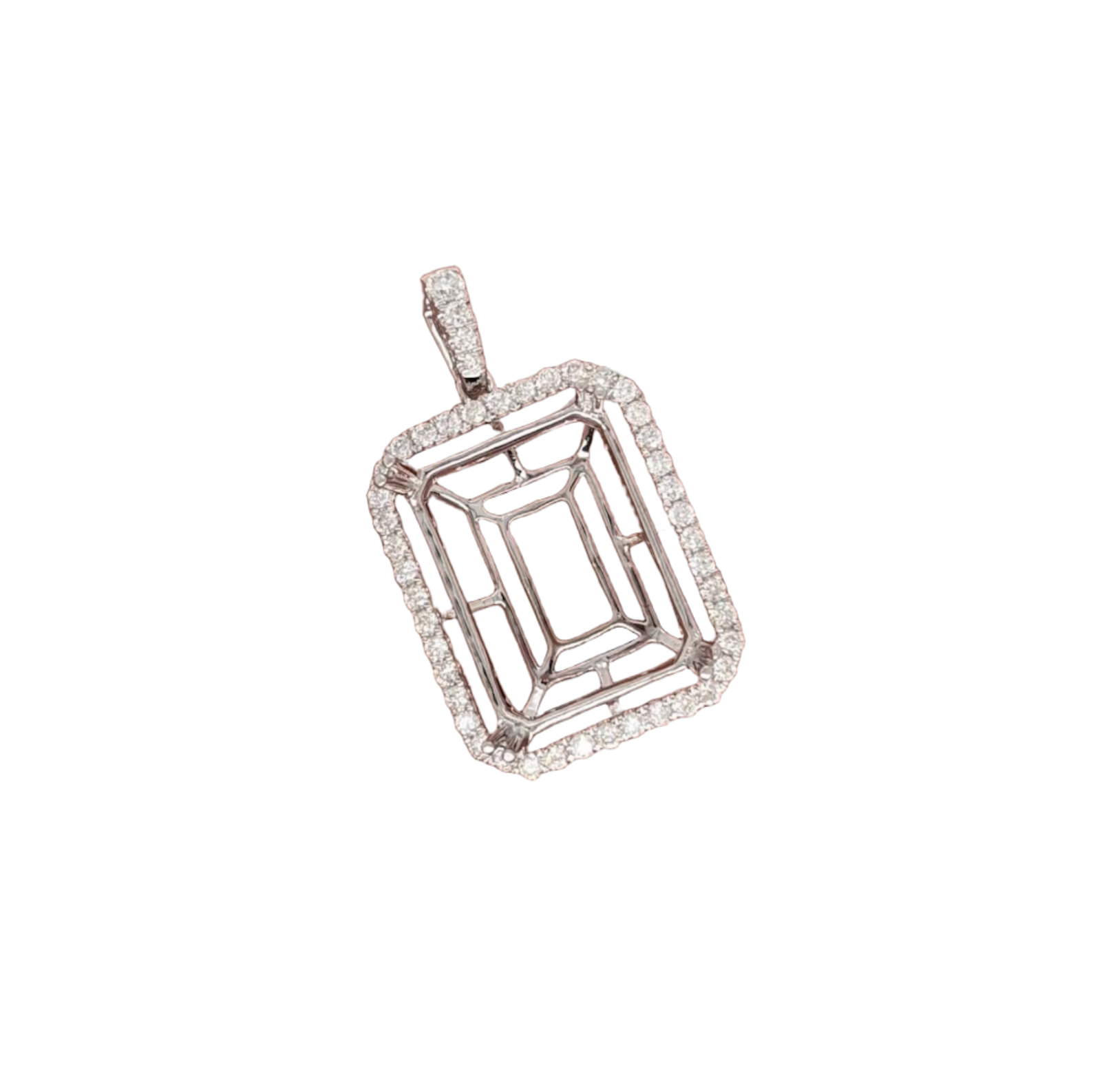 Large Sizes | Pendant Semi-Mount with Diamond Accent Halo and Bail