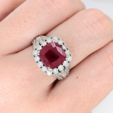 Miranda Collection | Bold Art Deco Style Ring Setting w Diamond Halo