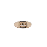 Men's East West Solitaire Ring Mount in 14K Solid White, Yellow or Rose Gold | Emerald Cut