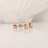 Four Prongs Round Stud Earrings Mount for Cabochons