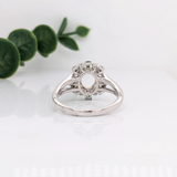 Mixed Pear Diamonds and Round Tsavorite Halo Ring Seme Mount in 14k Solid Gold | Statement Ring Semi Mount | Oval