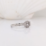 East West Marquise Diamond Halo Ring Semi-mount in 14k Solid Gold | Engagement Ring Setting | Marquise Cut