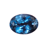 7.24 carat Oval London Blue Topaz Gemstone | 14x10mm