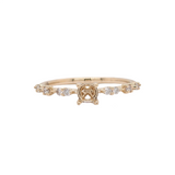 Minimalist Ring Semi Mount w Diamond Accents