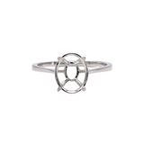 Classic Oval Solitaire Ring Mount w Claw Prongs
