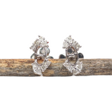 Whimsical Earring Stud Semi Mounts w Round & Marquise Diamond Accents
