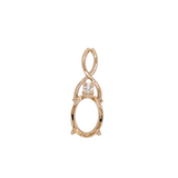 Dainty Infinity Design Pendant Semi Mount w Diamond Accents