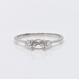 East West Oval Ring Setting w Diamond Accents