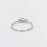 East West Oval Ring Setting w Diamond Accents