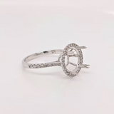 Engagement Round Halo Ring Setting w Diamond Accents