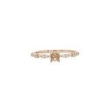 Dainty Ring Semi Mount in Solid 14k Gold with Natural Diamond Accents | Round Cut