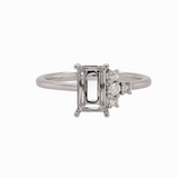 Asymmetrical Diamond Accented Ring Setting