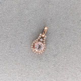 Cute Pink Morganite Pendant w Earth Mined Diamonds in Solid 14K Rose Gold | June Birthstone
