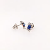 Bleuette | 0.54ct Sapphire Stud Earrings, Solid 14K Dual-Tone Gold – Oval 4x3mm, Refined Birthstone Gift for Mom or Wife