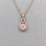 Cute Pink Morganite Pendant w Earth Mined Diamonds in Solid 14K Rose Gold | June Birthstone