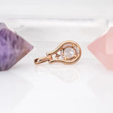Cute Pink Morganite Pendant w Earth Mined Diamonds in Solid 14K Rose Gold | June Birthstone