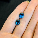 Natural Oval Cut London Blue Topaz – Calibrated Loose Faceted Gemstone for Jewelry Making