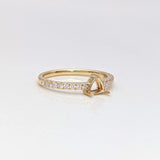14K Solid Gold Trillion Ring Setting: Natural Diamond Accented Shank, Handcrafted Jewelry | 5mm