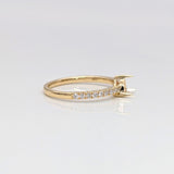 14K Solid Gold Trillion Ring Setting: Natural Diamond Accented Shank, Handcrafted Jewelry | 5mm