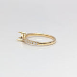 14K Solid Gold Trillion Ring Setting: Natural Diamond Accented Shank, Handcrafted Jewelry | 5mm