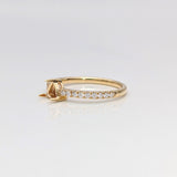 14K Solid Gold Trillion Ring Setting: Natural Diamond Accented Shank, Handcrafted Jewelry | 5mm