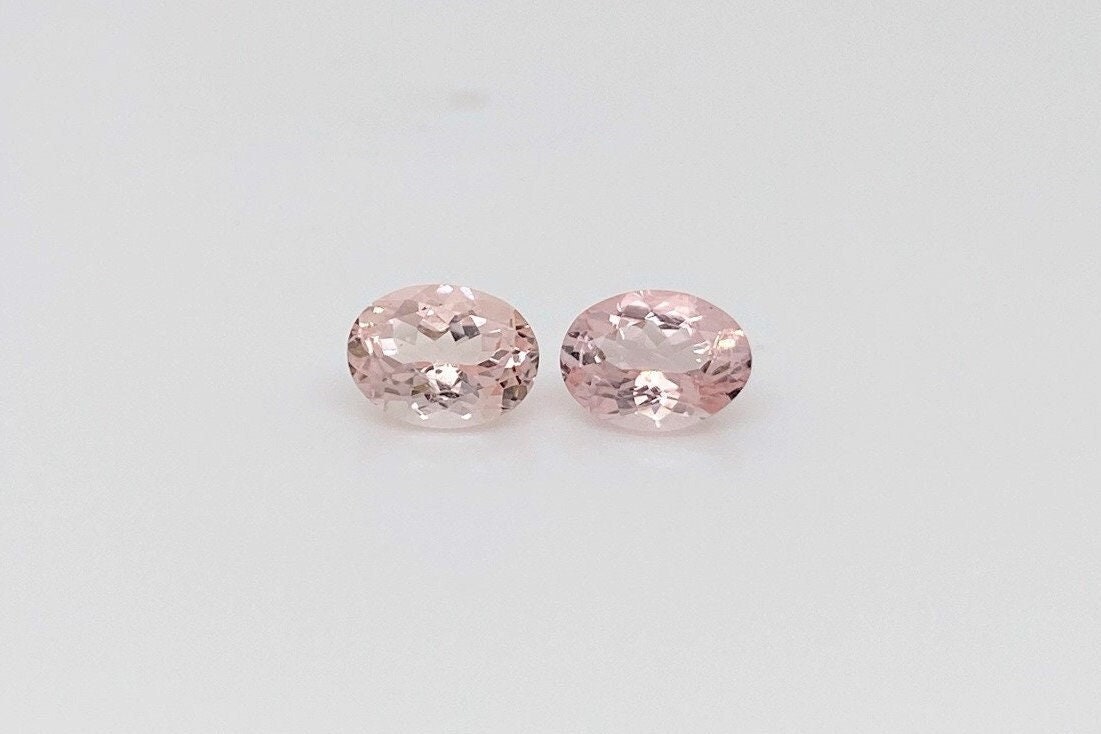 Gemstones-Certified Peach Morganite Loose Gemstone | AAA Cor de Rosa Gem | Oval Shape | 7x5mm 8x6mm 9x7mm 10x8mm | Natural Earth Mined - NNJGemstones