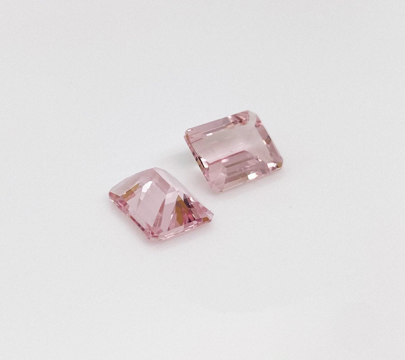 Gemstones-Certified Pink Morganite Loose Gemstone | AAA Cor de Rosa Gem | Emerald Cut 7x5mm 8x6mm 9x7mm | Natural Earth Mined - NNJGemstones