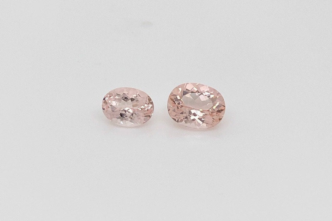 Gemstones-Certified Peach Morganite Loose Gemstone | AAA Cor de Rosa Gem | Oval Shape | 7x5mm 8x6mm 9x7mm 10x8mm | Natural Earth Mined - NNJGemstones