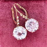 Dangle & Drop Earrings-Diamond Studded Lever Back Earring Semi-Mount in 14k Solid White, Rose, or Yellow Gold with Round Basket I 11.5mm I Dangle Earrings I Custom - NNJGemstones