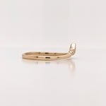 Bands-Dainty Earth Mined Diamond Band in Solid 14k Gold | V Band | Stackable | April Birthstone | Engagement Band | Tiara Ring | Milgrain Sizable - NNJGemstones