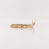 Bands-Dainty Earth Mined Diamond Band in Solid 14k Gold | V Band | Stackable | April Birthstone | Engagement Band | Tiara Ring | Milgrain Sizable - NNJGemstones