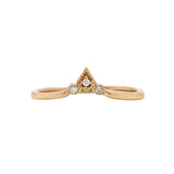 Bands-Dainty Earth Mined Diamond Band in Solid 14k Gold | V Band | Stackable | April Birthstone | Engagement Band | Tiara Ring | Milgrain Sizable - NNJGemstones