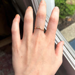 Bands-Dainty Earth Mined Diamond Band in Solid 14k Gold | V Band | Stackable | April Birthstone | Engagement Band | Tiara Ring | Milgrain Sizable - NNJGemstones