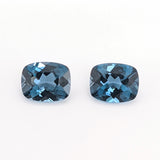 Gemstones-London Blue Topaz Loose Gemstone | Elongated Cushion Shape | 7x5mm 8x6mm 9x7mm 10x8mm 11x9mm 14x10mm| AAA | Stone Setting | Certified - NNJGemstones