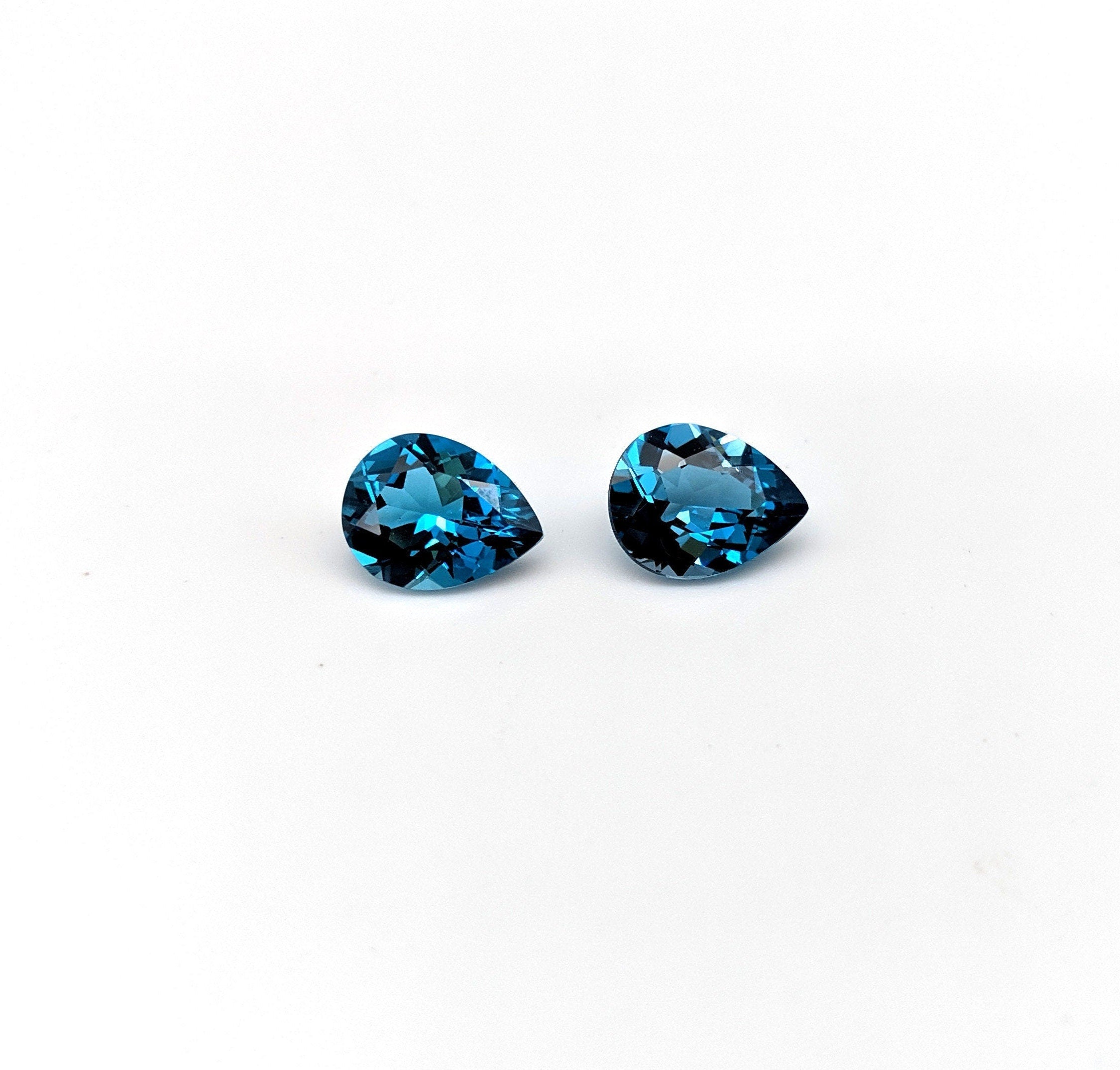 Gemstones-London Blue Topaz Loose Gemstone | Pear Shape 6x4mm 7x5mm 8x6mm 9x7mm 10x8mm | December Birthstone | Blue Gem | Jewelry Setting | Certified - NNJGemstones