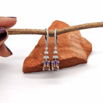 Dangle & Drop Earrings-Art Deco Drop Dangle Earring Semi Mount in 14K Gold with Diamond Accents | Emerald Cut 8x6mm | Radiant Cut | Customizable | Gemstone Earring - NNJGemstones