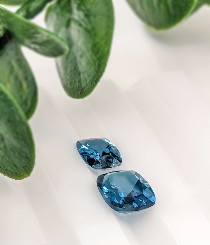 Gemstones-London Blue Topaz Loose Gemstone | Elongated Cushion Shape | 7x5mm 8x6mm 9x7mm 10x8mm 11x9mm 14x10mm| AAA | Stone Setting | Certified - NNJGemstones