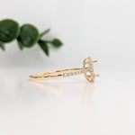 Statement Rings-Beautiful Ring Setting W Natural Diamond Halo and Pave Shank in 14K Solid Gold | Oval Shape 5x3 6x4 7x5 | Gemstone Jewelry | Customizable - NNJGemstones