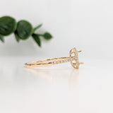 Statement Rings-Beautiful Ring Setting W Natural Diamond Halo and Pave Shank in 14K Solid Gold | Oval Shape 5x3 6x4 7x5 | Gemstone Jewelry | Customizable - NNJGemstones