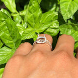 Engagement Rings-Lovely Diamond Halo Ring Setting with Accent Baguettes in Solid 14k White, Yellow or Rose Gold | Emerald Cut 7x5mm 8x6mm 9x7mm 10x8mm 11x9mm - NNJGemstones