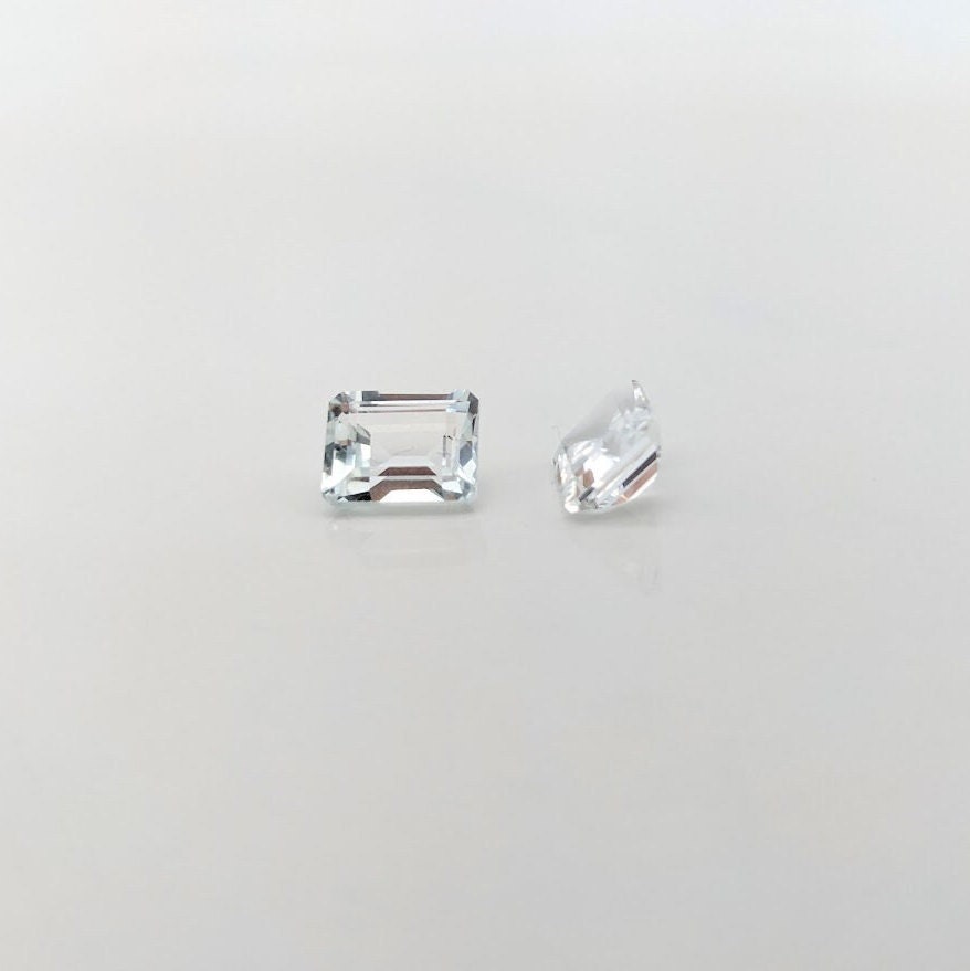 Gemstones-Certified White Topaz Loose Gemstones | Emerald Cut | 8x6mm, 9x7mm, 10x8mm | Affordable Diamond Substitute | Jewelry Center Stone Setting - NNJGemstones