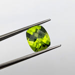 Gemstones-Certified Arizona Peridot Loose Gemstone | Cushion Shape 8x6mm, 9x7mm, 11x9mm | Green Gem | August Birthstone | Checker Top | Radiant Cut | - NNJGemstones