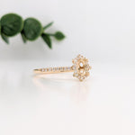 Statement Rings-Beautiful Ring Setting W Natural Diamond Halo and Pave Shank in 14K Solid Gold | Oval Shape 5x3 6x4 7x5 | Gemstone Jewelry | Customizable - NNJGemstones