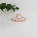 Statement Rings-Classic Solitaire Cushion Ring Mount Made with Solid Gold 14K | 5mm 6mm 7mm 8mm 9mm 10mm 11mm 21mm | Double or Single Prong | Stone Setting - NNJGemstones